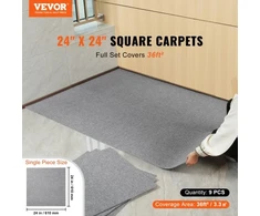 Koduva VEVOR kiliminės plytelės, lipnios, 9 vnt., šviesiai pilkos, 610 x 610 x 4,8 mm