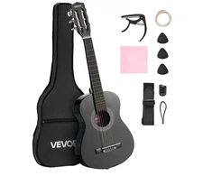 VEVOR Klasikinė gitara, 780 mm, juoda, su priedų rinkiniu