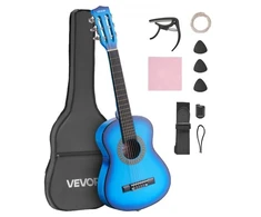 VEVOR Klasikinė gitara 780 mm, mėlyna, starter rinkinys