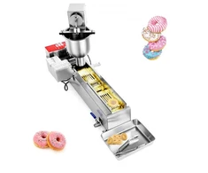 Koduva VEVOR komercinė automatinė spurgų kepimo mašina, 1 eilės, 90 vnt./val., su 3 dydžių formomis