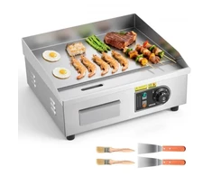 Koduva VEVOR komercinė elektrinė keptuvė-grilis, 450 x 300 mm, 2800 W, 50–300 °C, nerūdijančio plieno