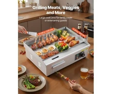 VEVOR Komercinė elektrinė keptuvė-grilis, 535 x 300 mm, 3200 W, 50–300 °C, nerūdijančio plieno korpusas