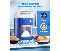 VEVOR Komercinė ledo smulkintuvas, 1,8 l, 300 W, mėlyna