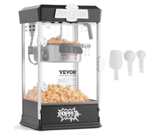 VEVOR Kukurūzų spragėsių aparatas, 480 W, 4 oz katilas, 1,5 galono per partiją, stalinis, juodas