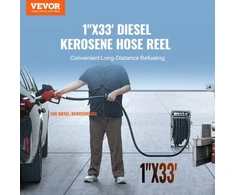 VEVOR Kuro žarna su rite, 25,4 mm x 10,06 m, dyzelino ritė, anglinis plienas, automatinis antgalis