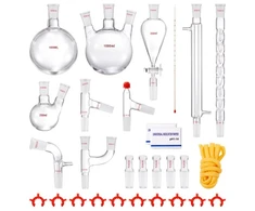 Koduva VEVOR laboratorinės distiliacijos rinkinys, 3,3 boro stiklo, 24/40 jungtis, 1000 ml, 29 dalių