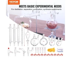 Koduva VEVOR laboratorinis distiliavimo rinkinys, 3,3 boro stiklas, 24/40 jungtys, 1000 ml, 32 dalių
