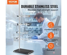 Koduva VEVOR laboratorinis stovas, 2 komplektai, plieno 59,9 cm strypas, ketaus pagrindas 21,1 x 13,5 cm