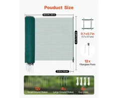 Koduva VEVOR laikina plastikinio tinklo tvora, 1,2 x 20 m, žalia