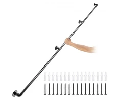 Koduva VEVOR laiptų turėklas, 274,3 cm, juodas, anglinio plieno, sieninis, 200 kg