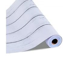 Koduva VEVOR lipnios sienų tapetai, 45 cm x 12 m, balti, medžio tekstūros