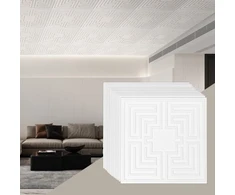 Koduva VEVOR lubų plytelės, 12 vnt., 24 x 24 in, balta Echo rašto PVC plokštė