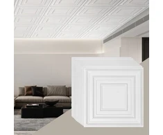 Koduva VEVOR lubų plytelės 12 vnt., 61 cm x 61 cm, PVC, baltos, su taškelių raštu