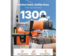 Koduva VEVOR magnetinė gręžimo mašina, 1300 W, 13000 N, 810 aps./min., 27 x 12 x 36 cm