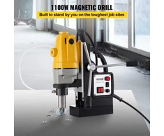 Koduva VEVOR magnetinis gręžtuvas 1100 W, 12000 N, su 6 vnt. HSS žiediniais grąžtais