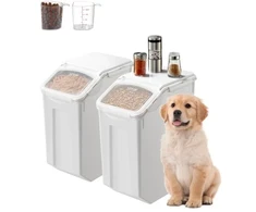 Koduva VEVOR maisto laikymo indas, 20 l x 2, su ratukais, 2 matavimo puodeliai, hermetiškas dangtis, 2 vnt.