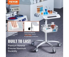 Koduva VEVOR medicininis ir salonų vežimėlis su ratukais, 680–1090 mm reguliuojamas aukštis
