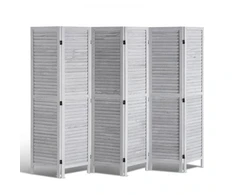Koduva VEVOR medinė 6 panelių sulankstoma pertvara, 170 cm aukščio, balta