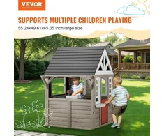 VEVOR Medinis vaikų žaidimų namelis, kedro, TLG91001, 1403 x 1260 x 1660 mm