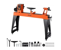 Koduva VEVOR medžio tekinimo staklės, 1100 W / 1,5 AG, 150–3200 aps./min., 406 x 1020 mm