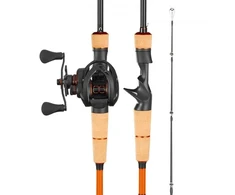 Koduva VEVOR meškerykočio ir ritės rinkinys, IM7 anglies pluoštas, baitcasting, 2 m, 7.0:1
