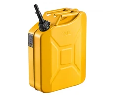 Koduva VEVOR metalinė kuro talpa, 20 l, su snapeliu ir patogia rankena, 6 l/min, geltona