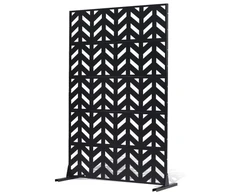 VEVOR Metalinė privatumo pertvara, 47" W x 72" H, 5 skydų, laisvai pastatoma, juoda