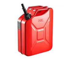 Koduva VEVOR metalinis kuro kanistras, 20 l, su snapeliu ir patogia rankena, 6 l/min, raudonas