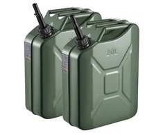 Koduva VEVOR metalinis kuro kanistras, 20 l, su snapeliu ir patogia rankena, 6 l/min, žalias, 2 vnt.