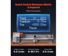 Koduva VEVOR metalinis tekinimo staklės, 220 x 1000 mm, 0–2500 RPM, 1250 W bešepetis variklis