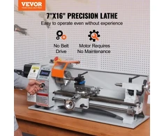 Koduva VEVOR mini metalo tekinimo staklės, 800 W, 150–2500 aps./min, 17,8 cm x 40,7 cm