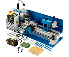 Koduva VEVOR mini metalo tekinimo staklės, 180 x 350 mm, 550W, kintamo greičio, 3 žandikaulių griebtuvas