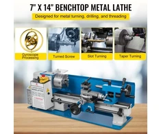 Koduva VEVOR mini metalo tekinimo staklės, 550 W, kintamo greičio, 50–2500 aps./min., 7x14 col.