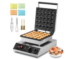 Koduva VEVOR mini olandiškų blynelių keptuvė PC-25-2, 25 vnt., 43 mm, sidabrinė, 1700 W