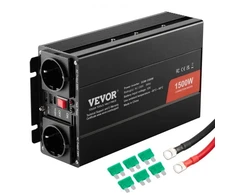 VEVOR Modifikuotos sinusoidės keitiklis, 1500 W, 12 V DC į 230 V AC, su 2 AC lizdais, 2 USB prievadais, 1 Type-C prievadu, SGM-1500W