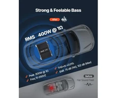 VEVOR Monoblokinis automobilio stiprintuvas, 400 W RMS, 1/2/4 Ω, 1 kanalo Class D