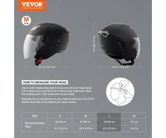 Koduva VEVOR motociklininko šalmas, 3/4 tipo, ABS, su Bluetooth ryšiu, keičiamu lęšiu, dydis L, MD-202