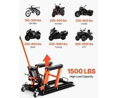 VEVOR Motociklo hidraulinis keltuvas 680,4kg ATV ir dirt bike