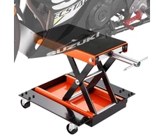 VEVOR Motociklo ir ATV keltuvas, žirklinis domkratas su vežimėliu, 499,5kg, plati platforma, rankinė rankena