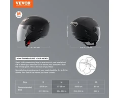 Koduva VEVOR motociklo šalmas, 3/4 veido, ABS, su Bluetooth ryšiu, keičiami lęšiai, M, 57-58 cm