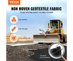 Koduva VEVOR neaustinė geotekstilės danga po žvyru, 6x50 pėdų, 8OZ, juoda