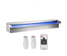 Koduva VEVOR nerūdijančio plieno baseino krioklio spillway su LED juosta, 60 x 11,5 x 8 cm