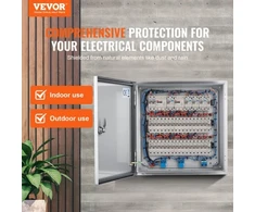 Koduva VEVOR nerūdijančio plieno elektros dėžė NEMA 4X, 300 x 300 x 200 mm, IP66, su montavimo plokšte