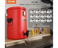 VEVOR Nerūdijančio plieno izoliuotas gėrimų dispenseris, 17,2 l, su čiaupo rankena