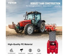 Koduva VEVOR nešiojama dyzelino talpa, 439,1 l, 12 V siurblys, raudona