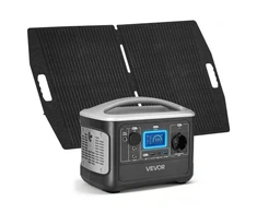 Koduva VEVOR nešiojama elektrinė su 100 W saulės paneliu, 600 W saulės generatorius, 493 Wh LiFePO4