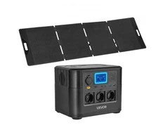 VEVOR Nešiojama elektrinė su 200W saulės paneliu, 1200W saulės generatorius, 806Wh LiFePO4, 9 išvestys