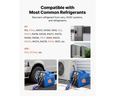 Koduva VEVOR nešiojama šaltnešio susigrąžinimo mašina, 1 HP, 220 V, 50 Hz, dviejų cilindrų