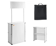 Koduva VEVOR nešiojamas parodų podiumo stalas, 78,5 × 38 × 181,5 cm, baltas, sulankstomas