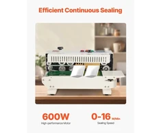 Koduva VEVOR nuolatinė maišelių juostinė sandarinimo mašina, 6–12 mm sandarinimo plotis, horizontali